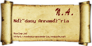 Nádasy Annamária névjegykártya
